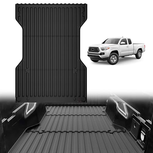 Image of TripleAliners Truck Mat Compatible with 2005-2023 Toyota Tacoma 6FT Accessories, Truck Bed Mat Heavy Duty Custom Fit All Weather Protection TPE Pickup Liner