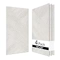 Olanglab Peel and Stick Wall Panels 4 Pack, 47.2 x 23.6 per Wall Panels, Acoustic Wall Panels, Sound Absorbing Wall Art for Home Studio and Office, Light Ash Wood Pattern, Geometric Lines