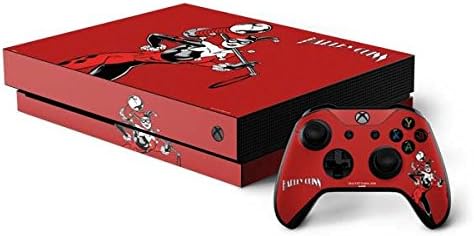 Skinit Decal Gaming Skin Compatible with Xbox One X Console and Controller Bundle - Officially Licensed Warner Bros Harley Quinn Portrait Design