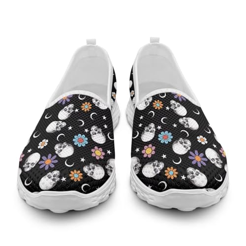 Women's Walking Flats Shoes -Fashion Print Lightweight Athletic Casual Gym Slip on Sneakers2