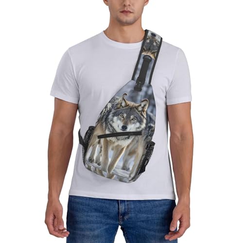 Morrales Sling Crossbody Pack of wolves para Trekking miniatura 7