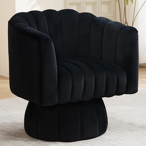 YUUIJOAA Velvet Round Swivel Chair
