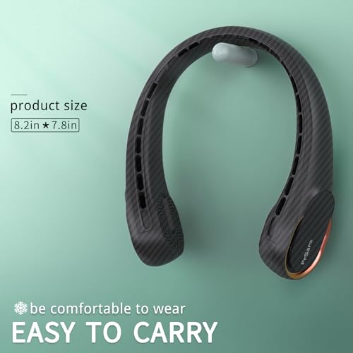 Image of FrSara Neck Fan, Bladeless Neck Fan,Upgraded 5200mAh,Long Endurance,Upgraded air volume,Easier to Use,360 Cooling,No Hair Twisting,Non-Slip Material,Rechargeable,3-Speed | Air Volume, No Hair Twisting, Air Volume On 2 Sides, Non-Slip, Quick Charge, Long Use Time, Gift for Women, Men, Birthday