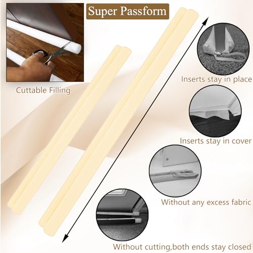 JUJIBL Under Door Draft Stopper 36 inch Draft Blocker for Bottom of Door 32-39 inch Seal Insulator Noise Stopper Weather Stripping Breeze Blocker Beige (Beige, 39" (Up to 1.1" Gaps)) by JUJIBL - Image 3