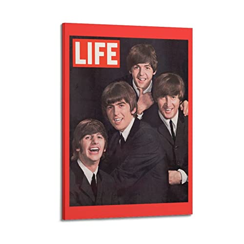 Poster décoratif sur toile pour chambre à coucher et chambre à coucher des Beatles (50 x 75 cm) - Les Beatles, Paul McCartney, John Lennon, RIngo Starr, George Harrison Poster décoratif sur toile pour chambre à coucher et chambre à coucher des Beatles (50 x 75 cm)