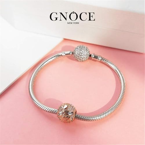 Image of GNOCE Pet Dog Bowl Bead Charm For Women, S925 Sterling Silver Bead Charm NecklaceBracelet for Her, Jewelry Gift
