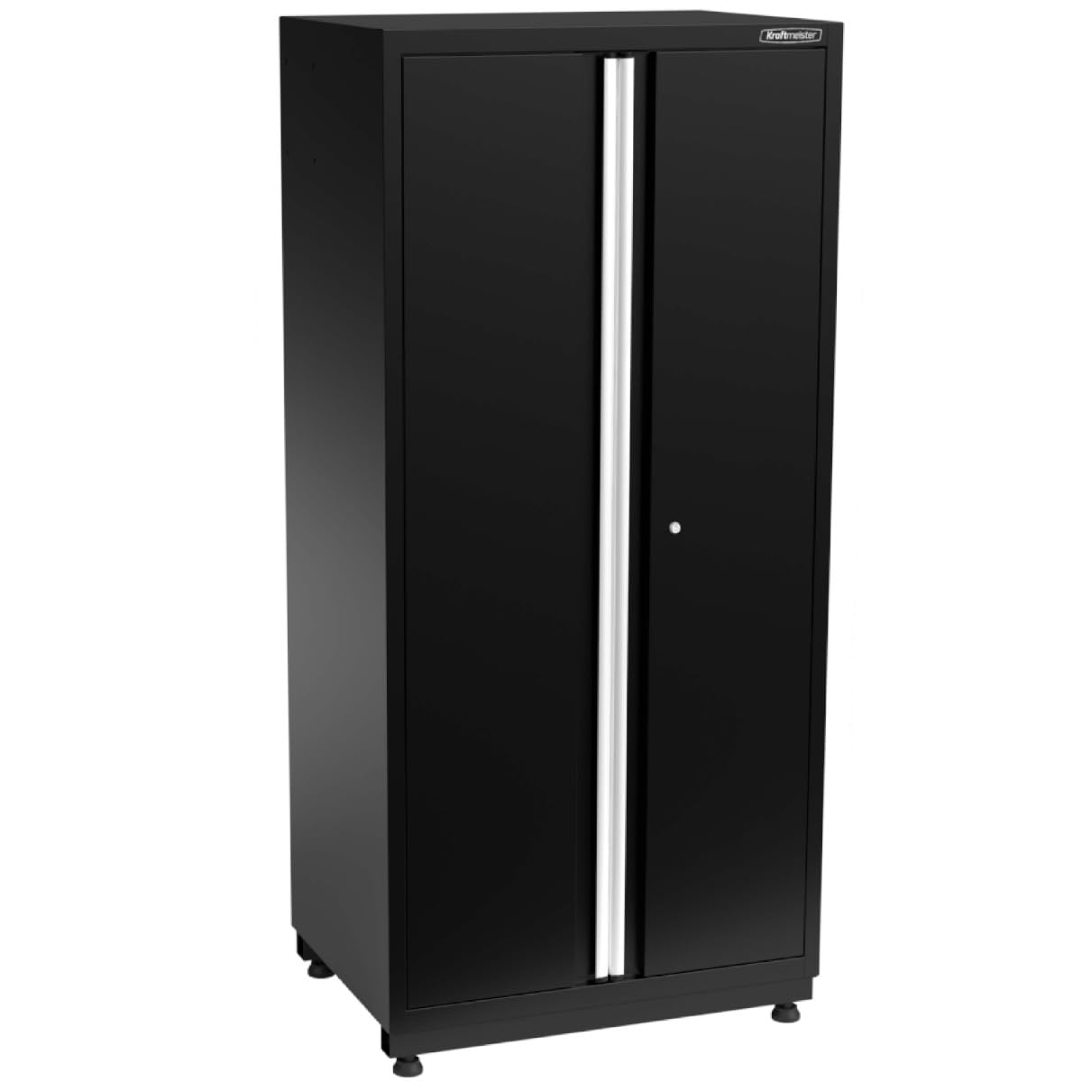Mueble de taller - Cocina masculina con 4 cajones y 4 armarios - Armario de herramientas, garaje - Banco de trabajo modular con encimera de roble y pared de herramientas - Negro