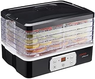 Electric Food Dehydrator Tiered 5 Tray with Adjustable Temperature Control, 240W by Cooks Professional (Black)