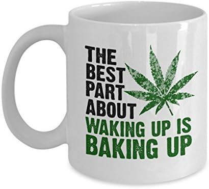 The Best Part About Waking Up Is Baking Up - Wake Bake Coffee Mug, White, 11 oz - Unique Gifts