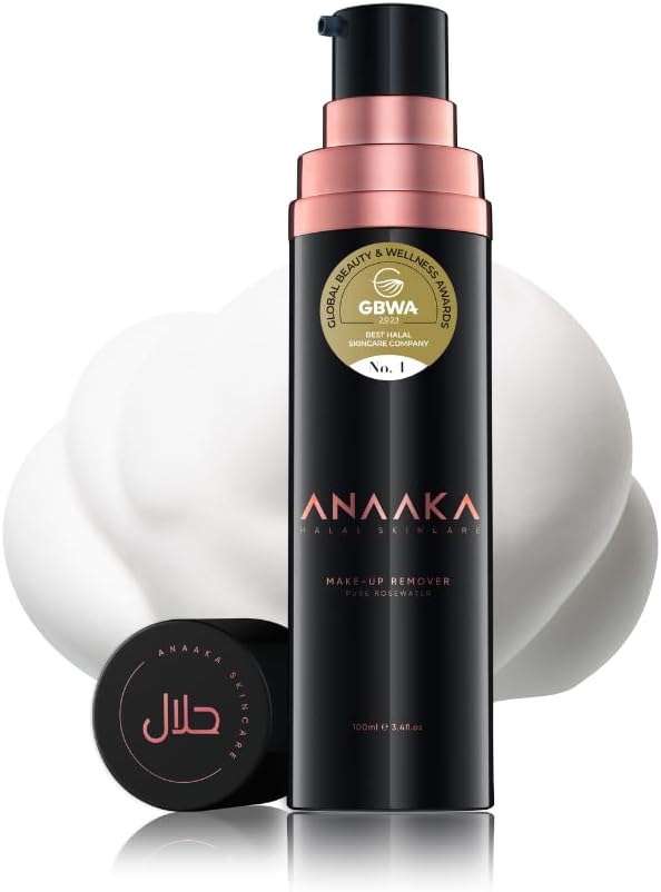 ANAAKA HALAL SKINCARE Makeup Remover, 100 ml, Oil-Based Formula for All Skin Types, Alcohol-Free, Made in EU ANAAKA HALAL SKINCARE Makeup Remover, 100 ml, Oil-Based Formula for All Skin Types, Alcohol-Free, Made in EU