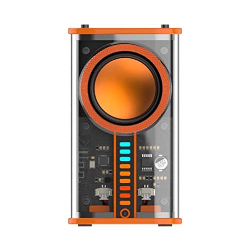 Fledimo Tokyo – Altavoz Bluetooth inalámbrico Mecha transparente, nuevos altavoces Bluetooth 2023 con sonido estéreo de luz LED, altavoz Bluetooth portátil inalámbrico doble emparejamiento para