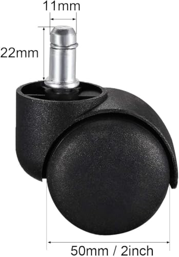 Roulettes pivotantes de 5,1 cm en nylon robuste avec tige de fixation stable - 3