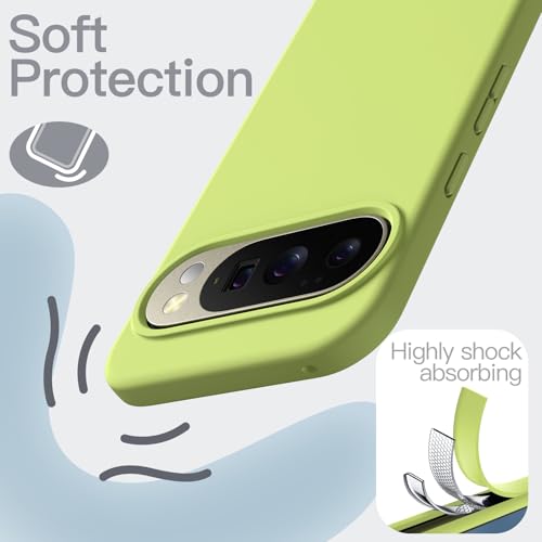 Image of JETech Liquid Silicone Cover Case for Google Pixel 10 /10 Pro 2025, Silky Soft Touch Full-Body Protection, Anti-Scratch Shockproof Phone Cover with Microfiber Lining (Lemongrass)