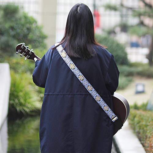 KOCAN GS-02 Sangles de guitare réglables pour broderie pour accessoires guitares électriques acoustiques, jaune,sangle de guitare acoustique - Les Beatles, Paul McCartney, John Lennon, RIngo Starr, George Harrison KOCAN GS-02 Sangles de guitare réglables pour broderie pour accessoires guitares électriques acoustiques, jaune,sangle de guitare acoustique – Image 8