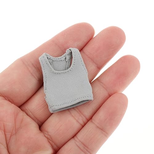 3Pcs 1/12 Scale Hoodie Pants and Vest, Handmade Doll Clothes, Miniature Clothing Costume for 6in Doll Model, Female Action Figures Accessory, Gray