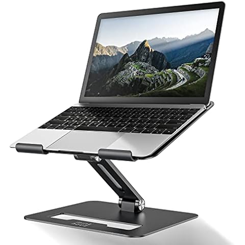 Minthouz Laptop Stand for Desk, Ergonomic Laptop Riser,Height & Angle Adjustable Computer Stand, Foldable Laptop Holder Compatible with MacBook Air Pro Dell XPS Lenovo HP More 10"-17" Laptops Cover