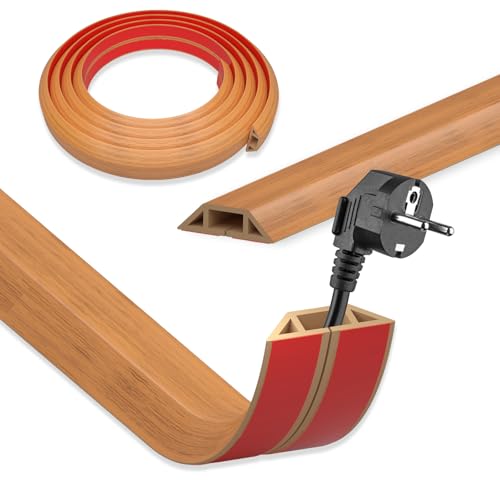 DIKARIYA Kabelkanal Boden Selbstklebend, Flexibler Klein Kabelkanal PVC Kabelbrücke Fussboden Bodenkabelschutz, Kabelkanal Aussenbereich Wetterfest, Kabelabdeckung zum Büro, Konzert, Haus