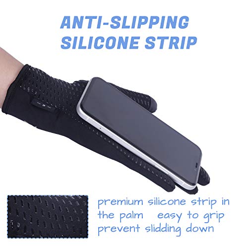 Thx4COPPER Infused Compression Winter Thermal Gloves, Touch Screen Full Finger Warm Glove for Writing, Texting, Cycling, Running, Carpal Tunnel– Anti-Slip Windproof for Women/Men… - Thumbnail 2