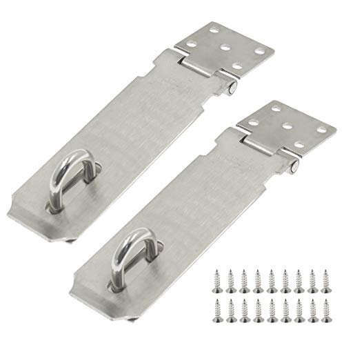 SiinvdaBZX 2 Pcs 5 Inch Padlock Hasp Stainless Steel Door Hasp Latch Lock Security Door Clasp for Sliding door, Barn door