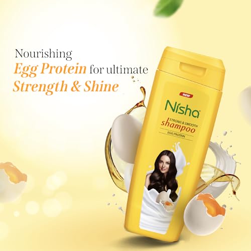 Image of Nisha Egg Protein Hair Shampoo For Strong and Smooth Hair, Adds Shine Boosts Volume, All Hair Types, 180ml, (Pack of 2)