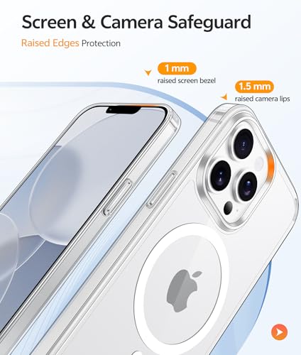 Image of FNTCASE for iPhone 13 Pro Max Case: [Compatible with Magsafe] Anti Yellowing Transparent Clear Magnetic Phone Cover - Military Grade Shockproof Drop Proof Protective for 13 Pro Max 2021 Cases - Clear