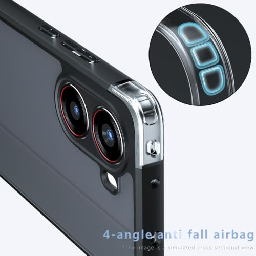 Image of Matte PC+TPU Back Cover Case for Poco X7 Pro 5G, Air Bag Corners, Anti-Fingerprint, Never Turns Yellow, Micro Arc Edge, Camera Protection, Black