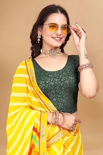 Image of SFT Women's Polycotton Readymade Saree Blouse with Round Neck Half Sleeves Solid Pattern Regular Fit Pull On Closure and Standard Length