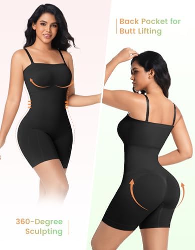 SIMIYA Shapewear Bodysuits Built in Bra, Tummy Control Strapless/strap - 2