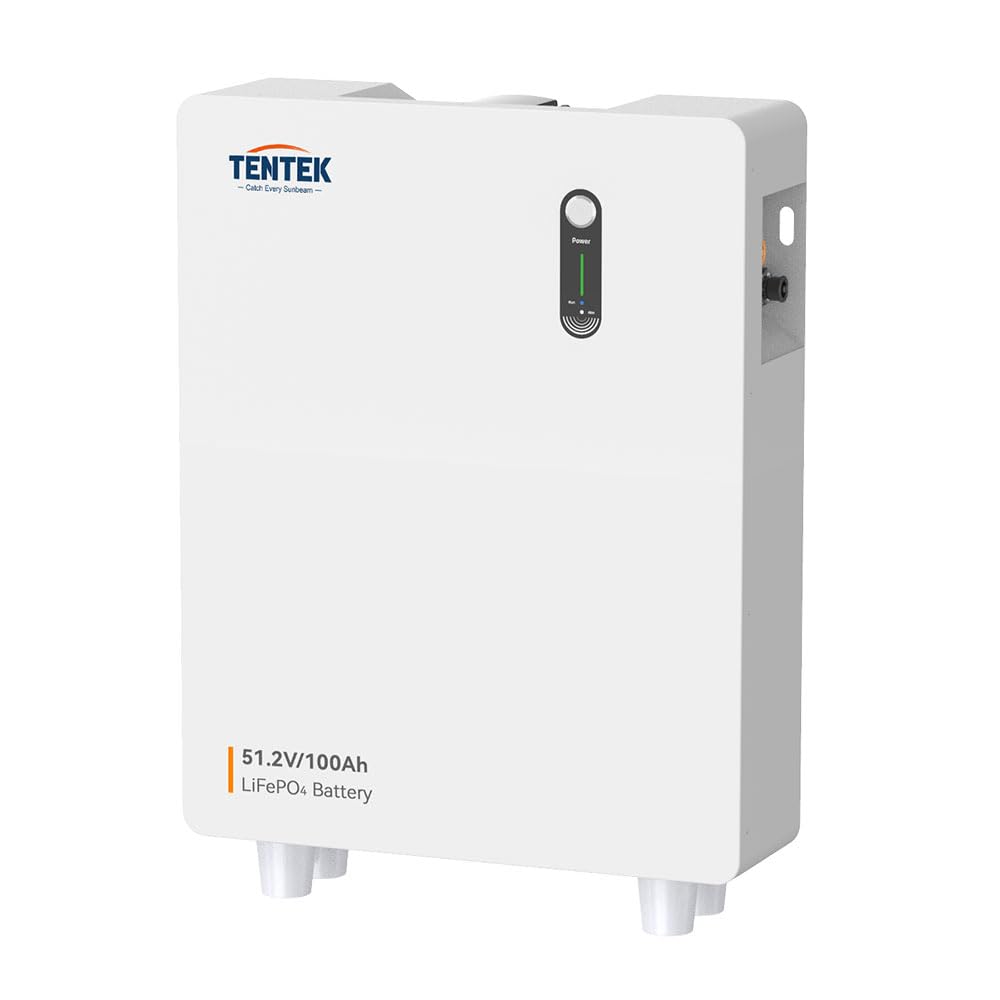 TENTEK 5,12 kWh 48V/51,2V 100Ah LiFePO4 Solarbatterie Deep Cycle Batterien Akku Freizeitbatterie Solarenergiesystem für Wohnmobile & Haus Photovoltaik Speicher‌ mit BMS (TON-512100L Lithium-Batterie)