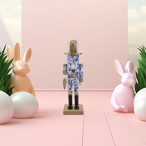 Statue de Lapin Décorative Compacte Casse-Noisette Pâques Bois - 8