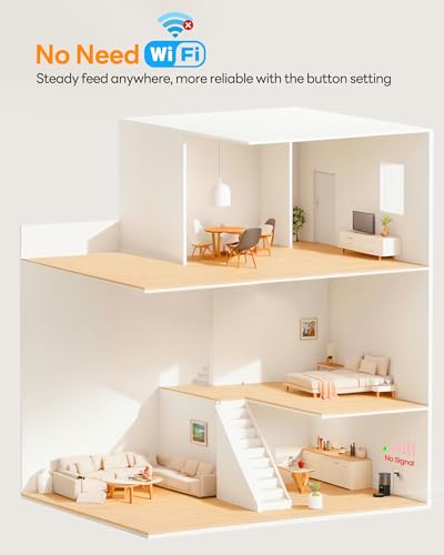 Image of POOEKEN Automatic Cat & Dog Feeder - Auto Food Dispenser with 1-6 Meals, Customized Feeding Schedule - 6L Capacity