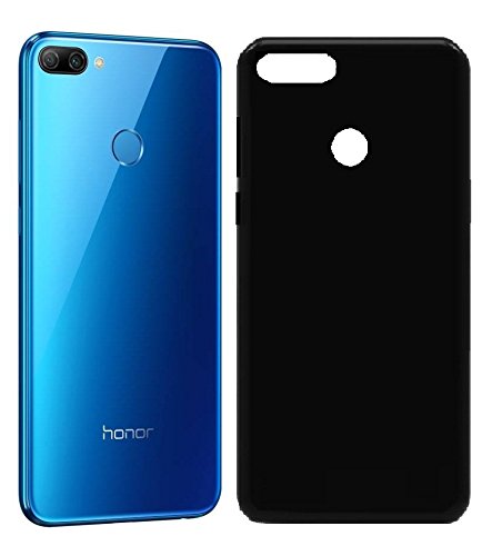 Image of Black Rubber Silicone Back Cover, Back Case, Plain Cover Case For Honor 9N