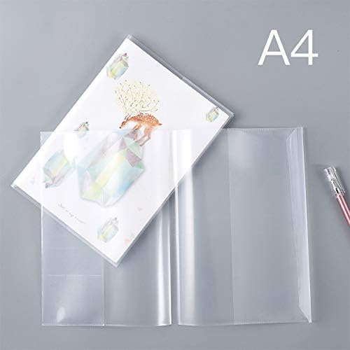 WakiHong A4 Clear Exercise Book Cover PP Environmental Protection Material Transparent Plastic Book Cover, Pack of 10