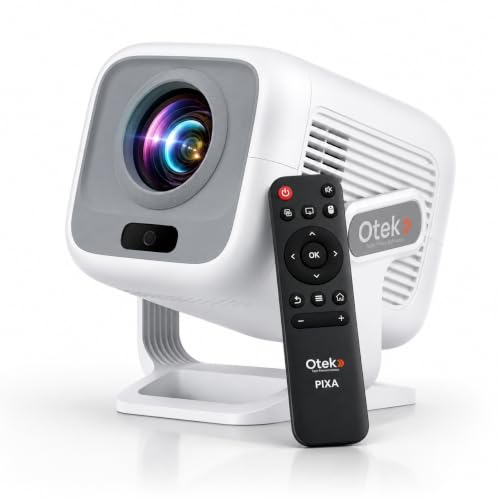 Image of OTEK PIXA Smart Projector with WiFi Bluetooth Native 1080P Full HD 4K Support Netflix Prime Video Android 11 Auto Focus Portable Home Theater Cinema Projector for Home Office
