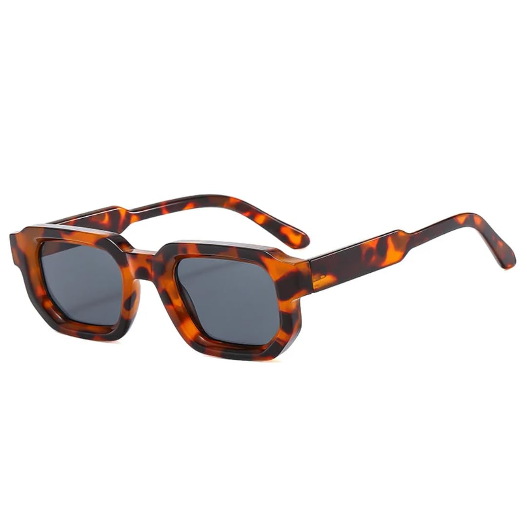 Lunettes de soleil de qualité supérieure gris léopard et verres bleus - 6