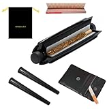 IXIGER 5 Stück Drehmaschine Joint Set,110mm Drehmaschine Joint mit Taschenaschenbecher mit 32 Blatt Zigarettenpapier Geeignet, 2 Stück Zigarettenaufbewahrungsröhren (Schwarz)