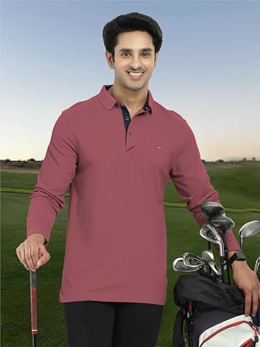 Image of STELLERS Men's Full Sleeve Polo T-Shirt | Feather Touch Feel | Odour Resistant | Wrinkle Free | Quick Dry | Stretchable | Lightweight | Anti-Static | UV Resistance | Anti-Microbial