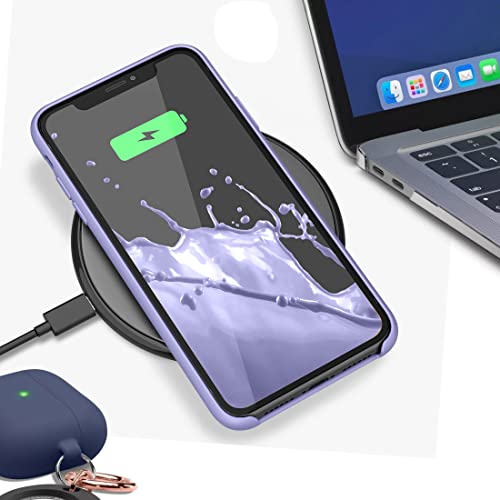 Image of VONZEE Liquid Silicone Soft Back Cover for iPhone 11 Case, Shockproof Slim Camera & Full Body Protection Non Yellowing Cover with Microfiber Lining & Logo Cut (6.1 Inch) -Lavender