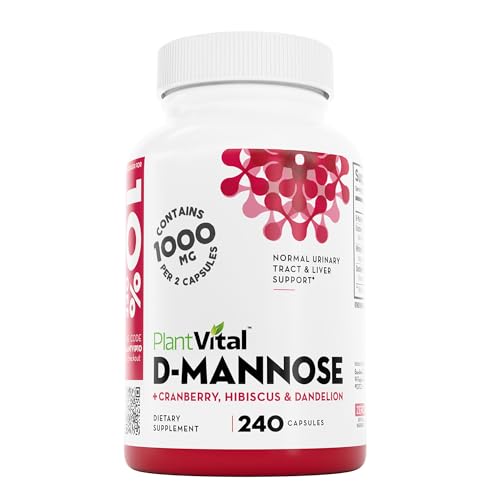 Plantvital D Mannose 1000mg Cranberry UTI Support