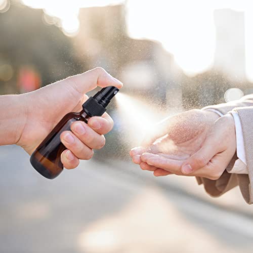 Wedama Spray Bottle, 2 oz Fine Mist Glass Spray Bottles, Little Refillable Liquid Containers for Watering Flowers Cleaning (16 Pack, Amber)3