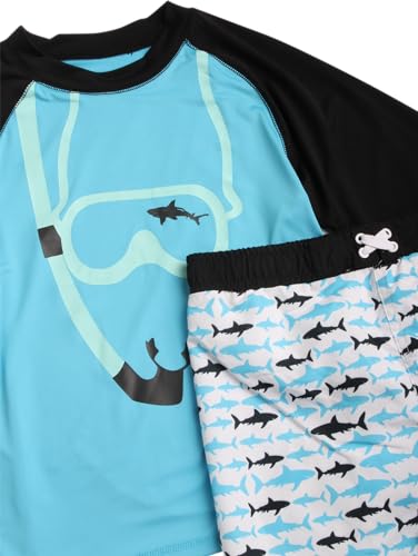iXtreme Boys Rash Guard Set - 4 Piece UPF 50+ Quick Dry Long Sleeve Swim Shirt and Swim Trunks for Boys (Sizes: 5-14)3