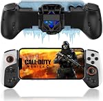 Joso Contrôleur de téléphone pour iPhone/Android avec refroidisseur, joystick de jeu mobile avec RGB Ventilateur de refroidissement, boutons de dos programmables / fonction Turbo, jouer à l'appel de Duty Mobile, Genshin Impact, Jeux MFi Arcade
