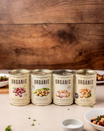 Eat Wholesome Pois Chiches Biologiques, 400g (Paquet De 12) - Dans L'eau, Pré-Cuit, Sans Sel Ajouté, 100% Naturel, Source De Protéines, Végétalien, Doublure Sans BPA – vue 6