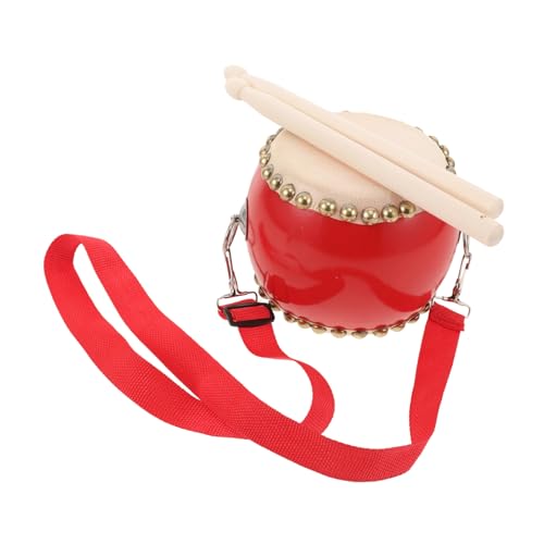BRIGHTFUFU Bateria infantil portátil com correia e casacos tambor pequeno para bebés instrumento de percussão educativo com cores vivas para iniciação musical precoce