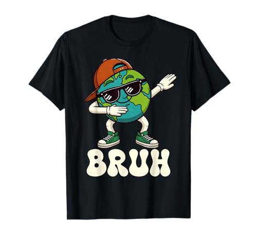 Funny Earth Day Bruh Dabbing Earth Day 2025 Boys Teens Kids T-Shirt