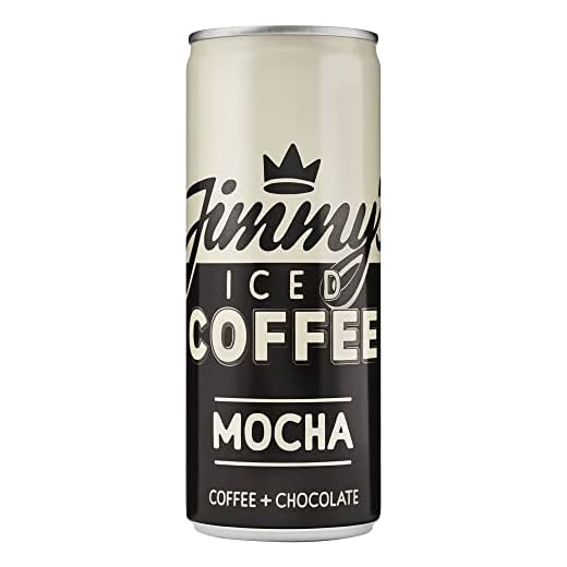 Jimmy's Iced Coffee Mocha SlimCan 1 x 250 ml - Refreshing Coffee & Chocolate Milk Drink in a tin