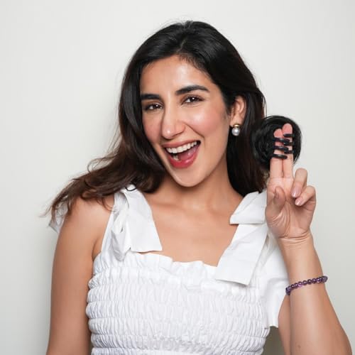 Image of Nish Hair Human Hair Mini Unisex Clip-On Bun (Natural Black) - 100% Human Hair, Natural Look, Easy to Wear