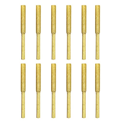 Zuasdvnk - Juego de afilado de sierra de cadena, piedras de afilar para motosierra, puntas de afilado de de piedra de chapada en titanio 4 mm/4,8 mm/5,5 mm, 12 brocas de sierra de cadena
