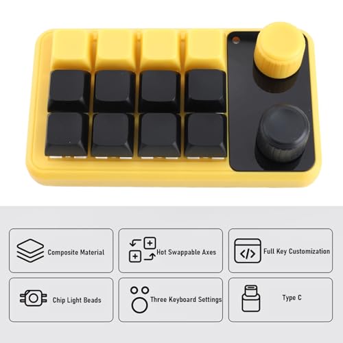 Clavier de jeu mécanique à une main Jiawu avec mini pavé programmable et bouton