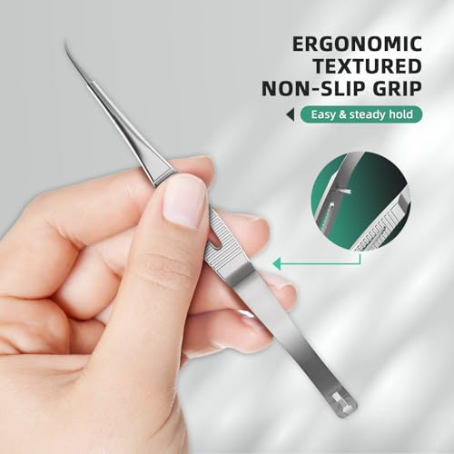SG NEKOO Cuticle Scissors Extra Fine Curved Professional - Ultra Sharp 15° Blade for Precise Brow, Eyelash & Nail Grooming - Stainless Steel Cuticle Trimmer with Travel Case (4.57\" Compact) - Thumbnail 5
